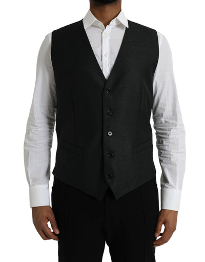 Robe gilet en laine noire Dolce &amp; Gabbana