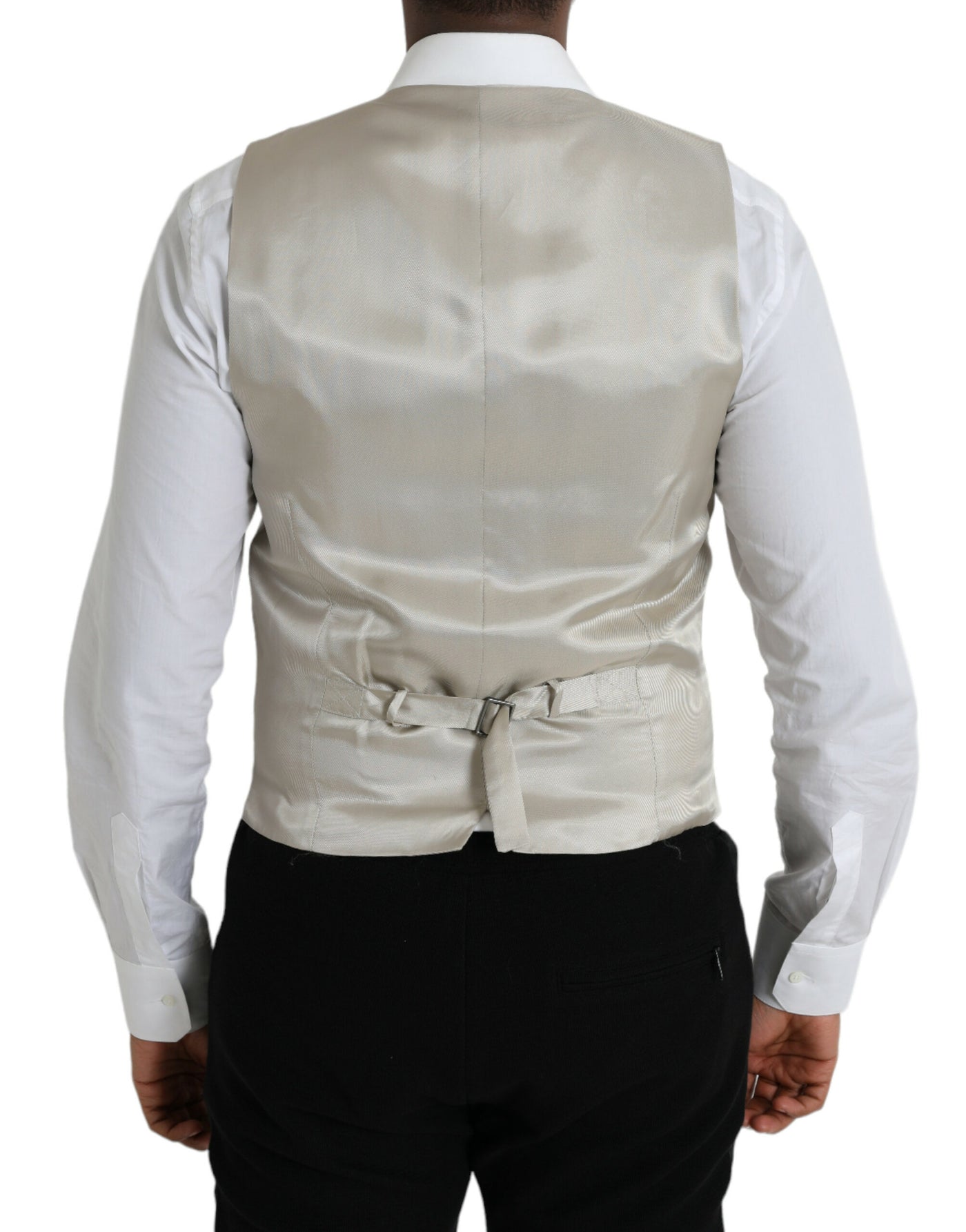 Gilet de soirée en laine gris clair Dolce &amp; Gabbana