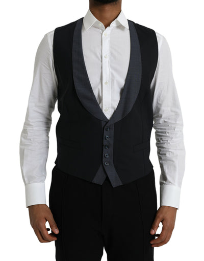 Robe gilet en laine noire Dolce &amp; Gabbana
