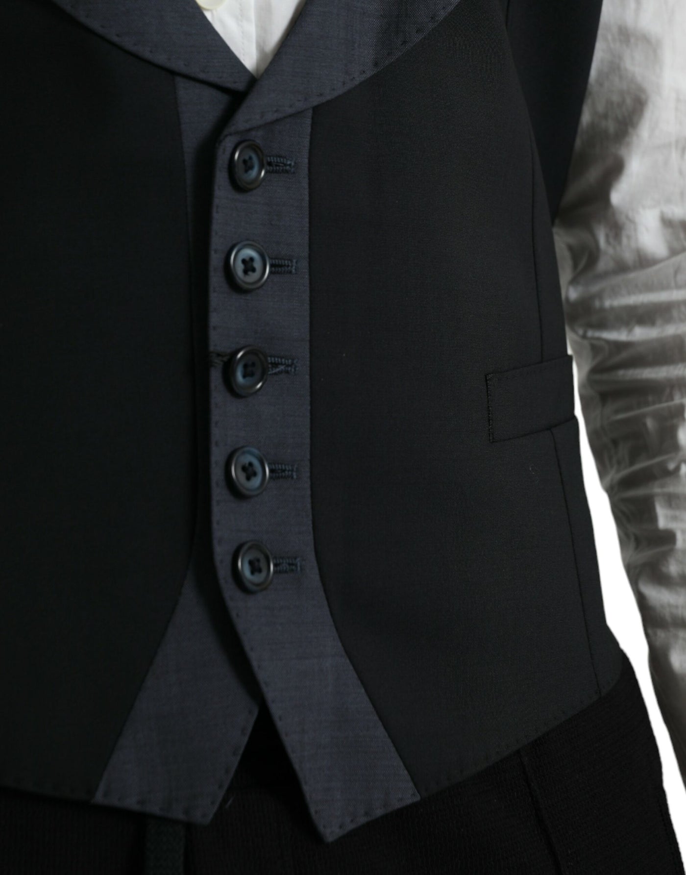 Robe gilet en laine noire Dolce &amp; Gabbana