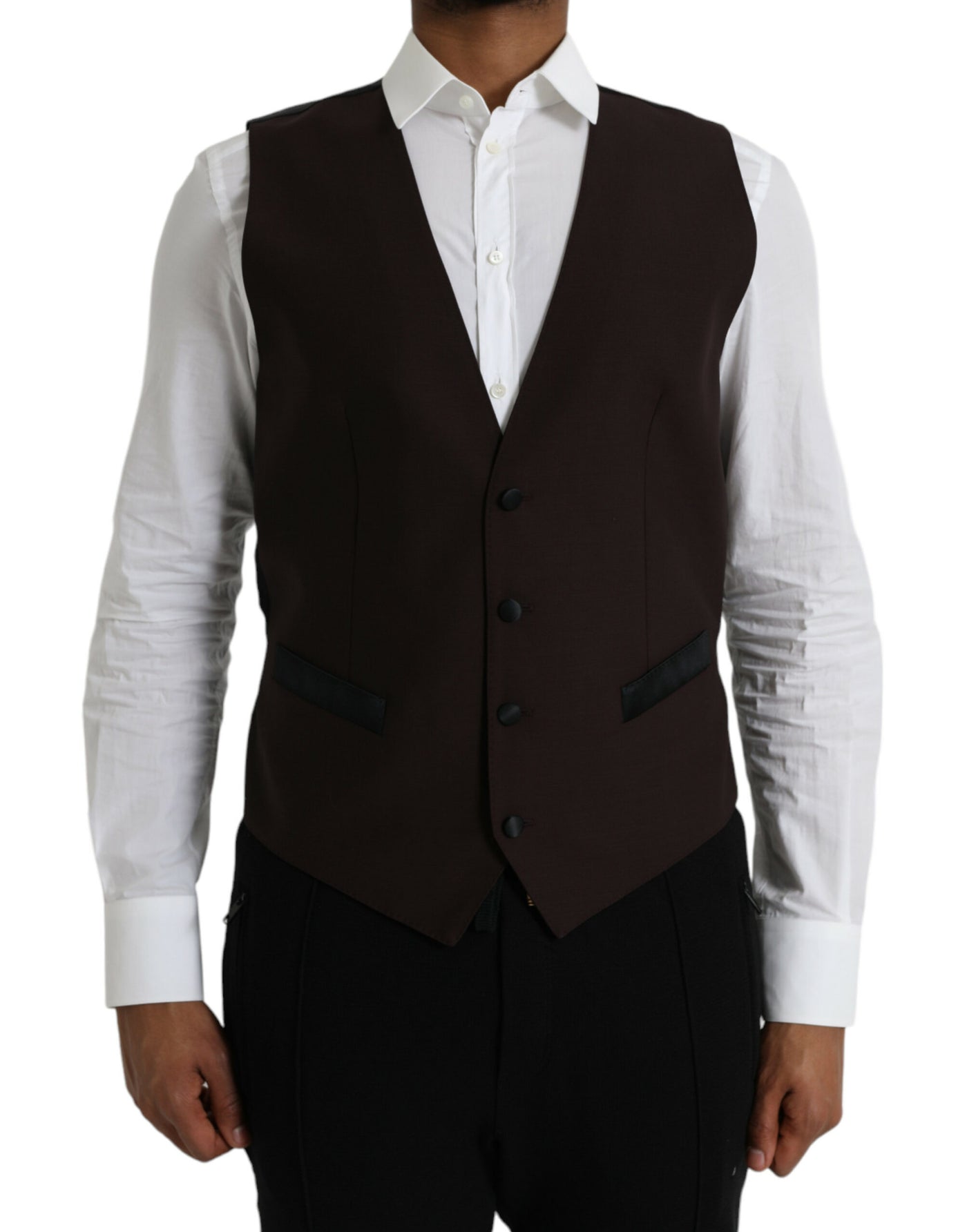 Dolce &amp; Gabbana - Robe gilet en laine marron - Gilet habillé