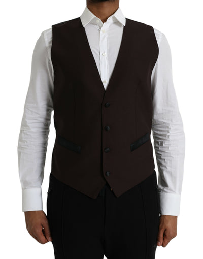 Dolce &amp; Gabbana - Robe gilet en laine marron - Gilet habillé