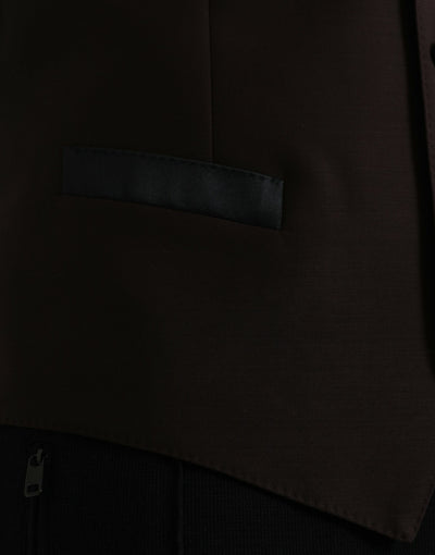 Dolce &amp; Gabbana - Robe gilet en laine marron - Gilet habillé