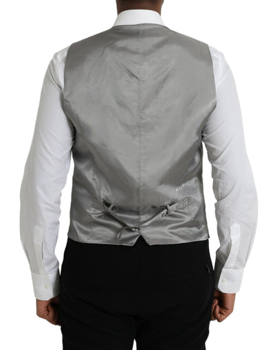 Gilet de soirée en laine gris clair Dolce &amp; Gabbana