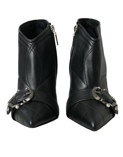 Bottes matelassées à boucles noires Dolce &amp; Gabbana Devotion