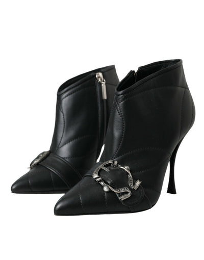Bottes matelassées à boucles noires Dolce &amp; Gabbana Devotion