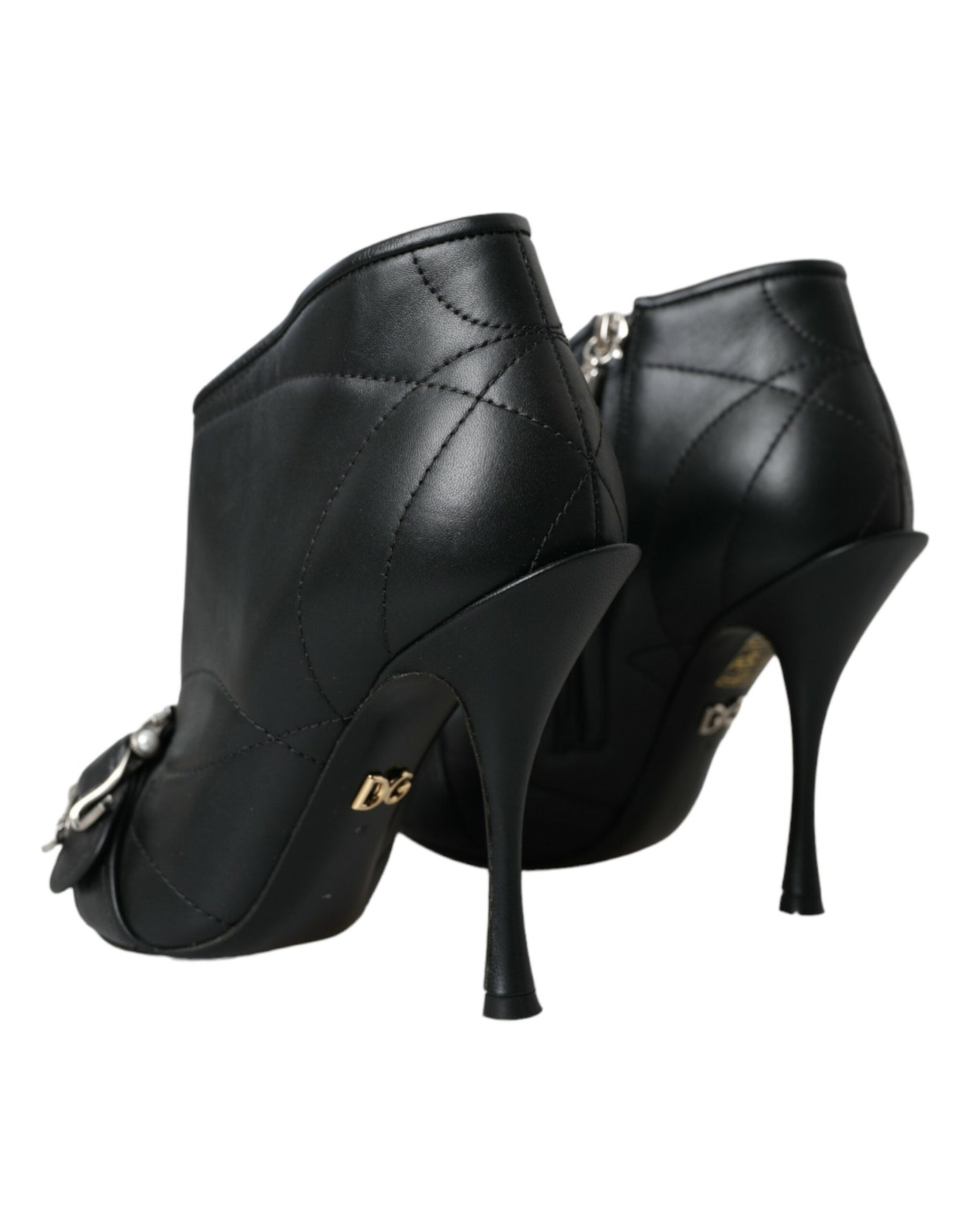 Bottes matelassées à boucles noires Dolce &amp; Gabbana Devotion