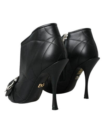 Bottes matelassées à boucles noires Dolce &amp; Gabbana Devotion