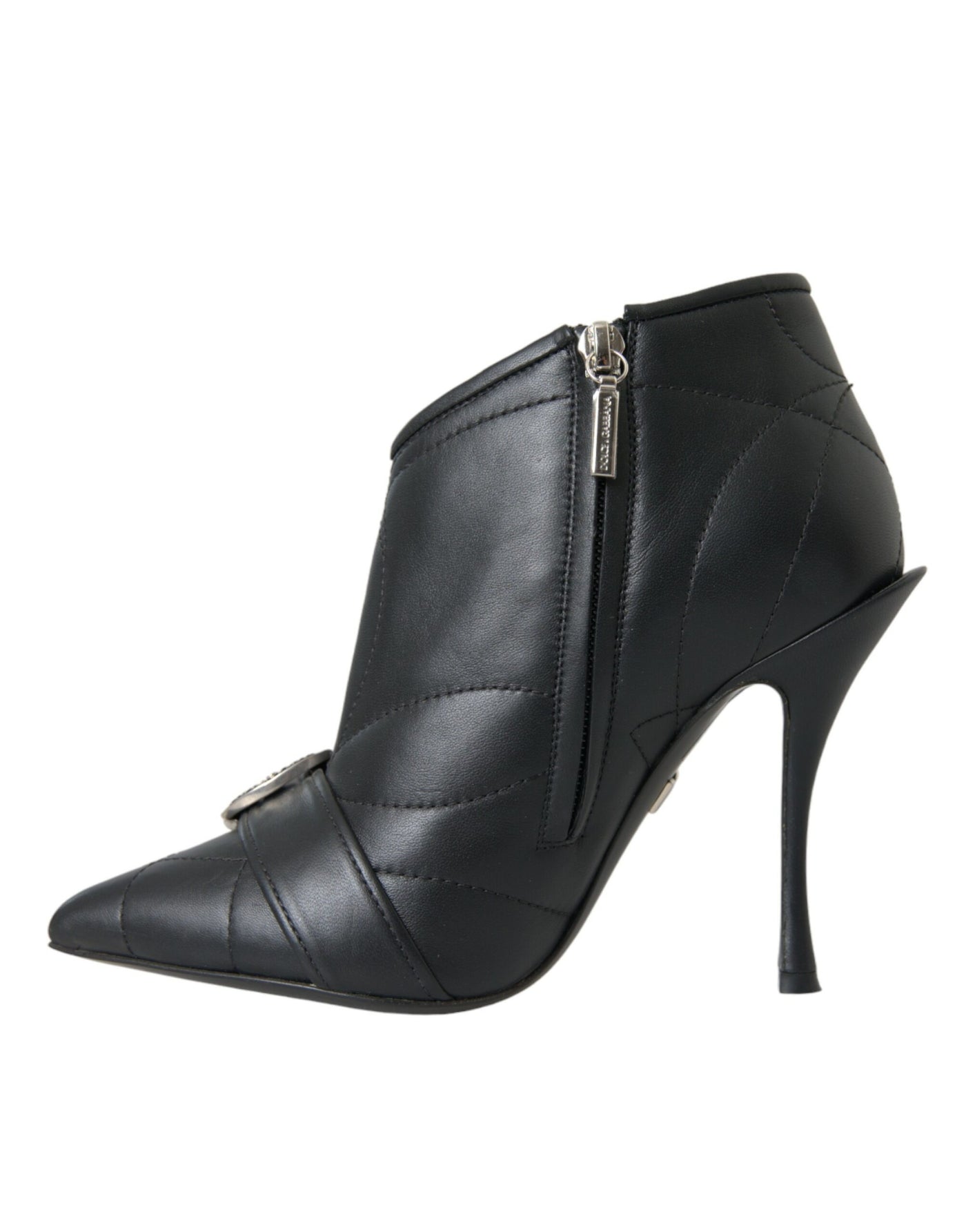 Bottes matelassées à boucles noires Dolce &amp; Gabbana Devotion
