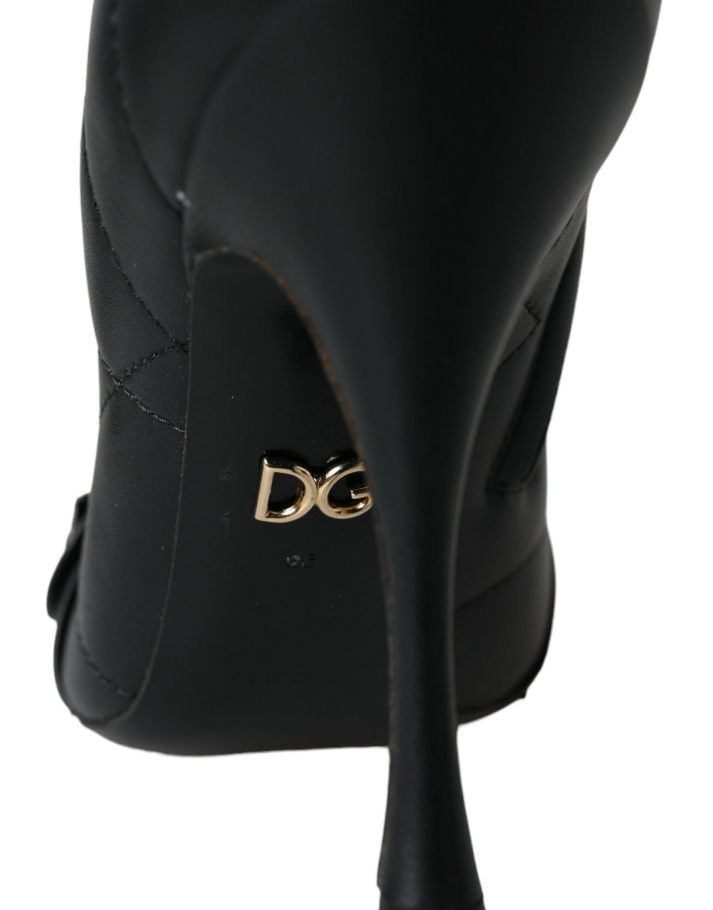 Bottes matelassées à boucles noires Dolce &amp; Gabbana Devotion