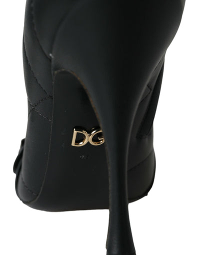 Bottes matelassées à boucles noires Dolce &amp; Gabbana Devotion