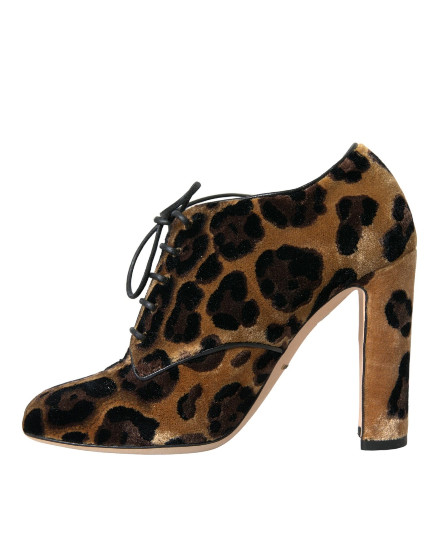 Bottines à lacets à motif léopard marron Dolce &amp; Gabbana