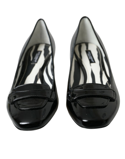 Dolce &amp; Gabbana Zwarte Patent Leren Blokhakken Pumps Schoenen