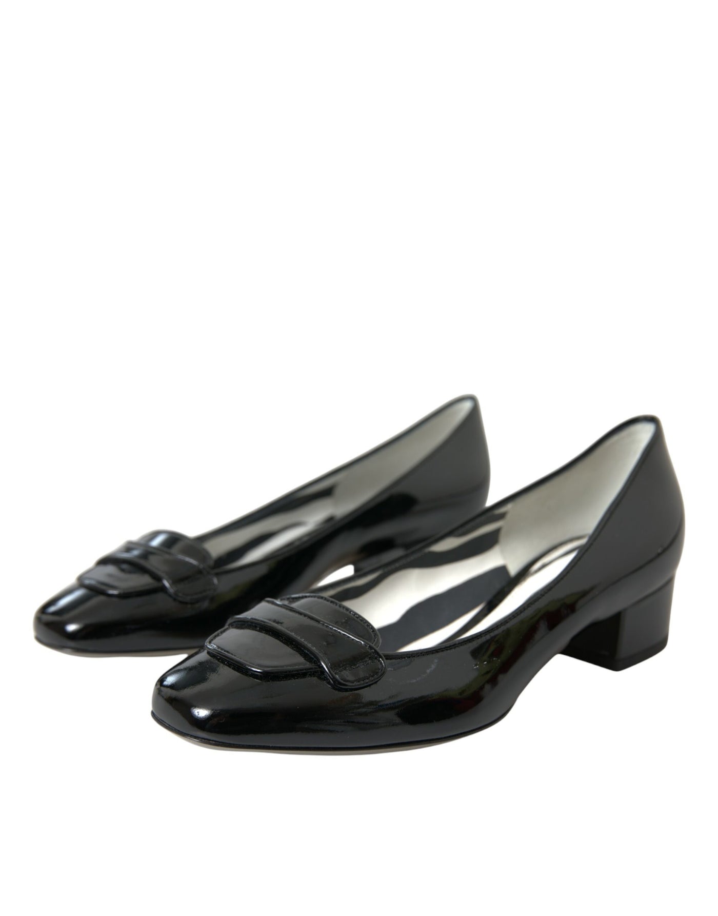 Dolce &amp; Gabbana Zwarte Patent Leren Blokhakken Pumps Schoenen
