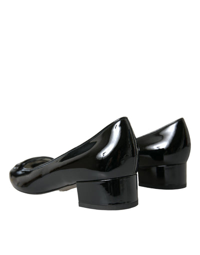 Dolce &amp; Gabbana Zwarte Patent Leren Blokhakken Pumps Schoenen