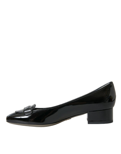Dolce &amp; Gabbana Zwarte Patent Leren Blokhakken Pumps Schoenen