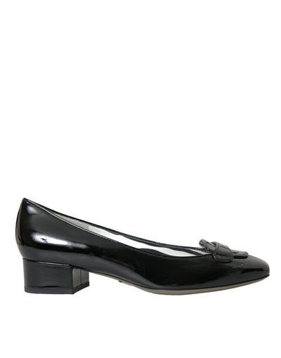 Dolce &amp; Gabbana Zwarte Patent Leren Blokhakken Pumps Schoenen