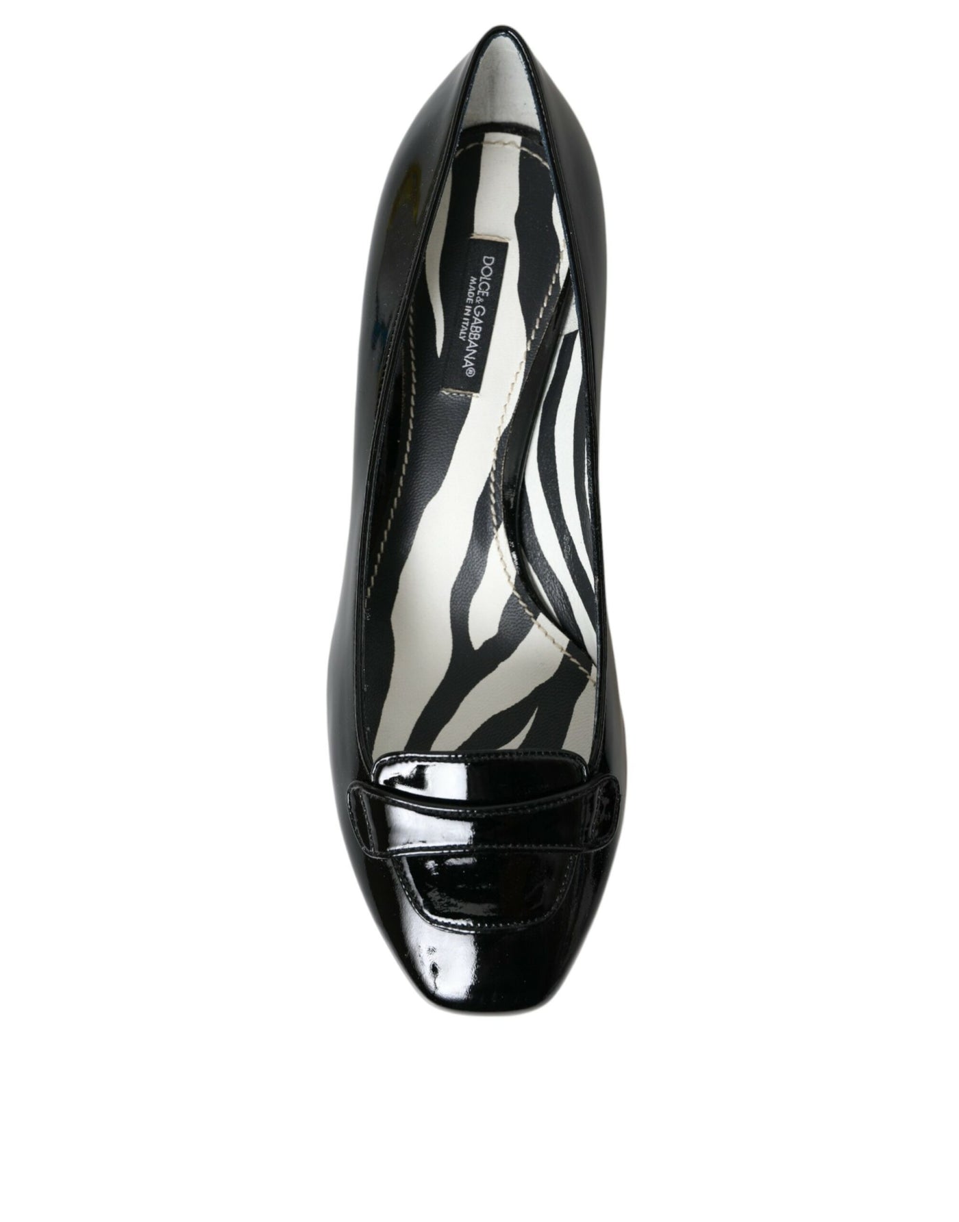 Dolce &amp; Gabbana Zwarte Patent Leren Blokhakken Pumps Schoenen