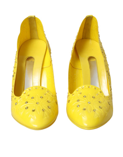 Dolce &amp; Gabbana Gele Kristallen Assepoester Hakken Pumps Schoenen