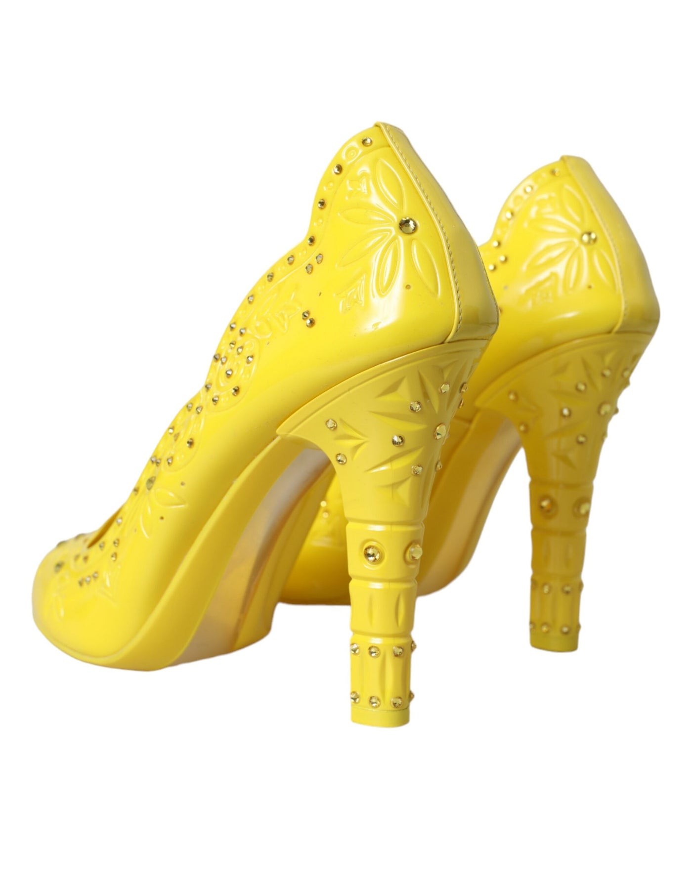 Dolce &amp; Gabbana Gele Kristallen Assepoester Hakken Pumps Schoenen