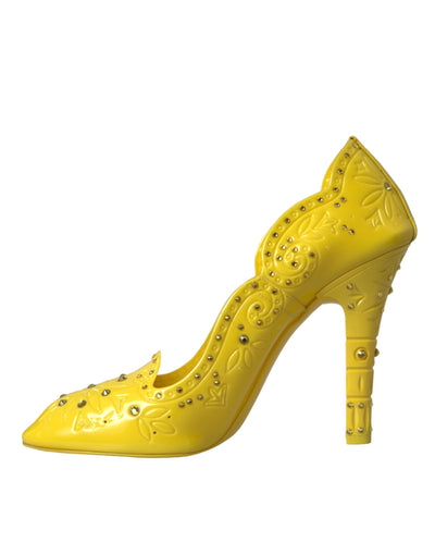 Dolce &amp; Gabbana Gele Kristallen Assepoester Hakken Pumps Schoenen