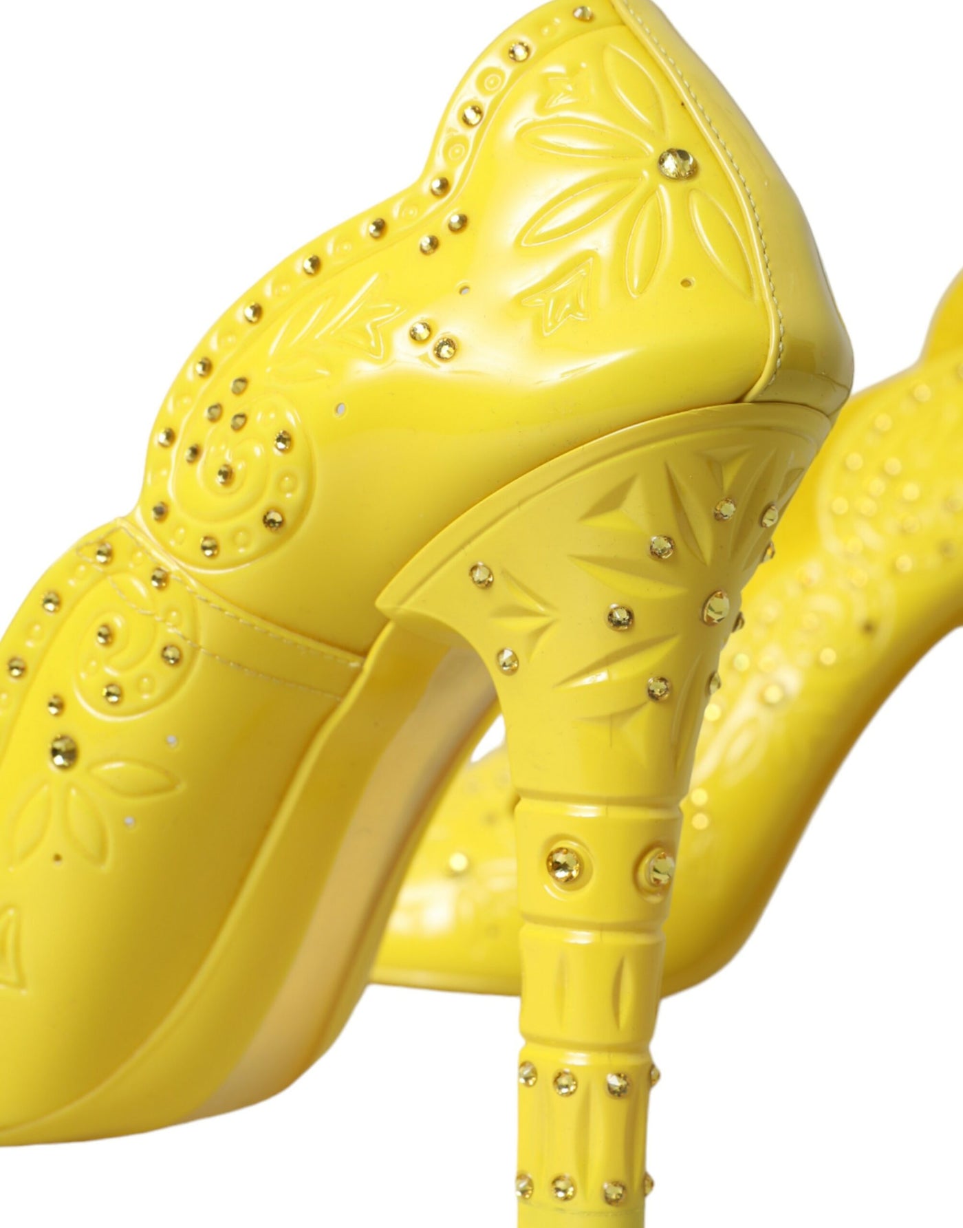 Dolce &amp; Gabbana Gele Kristallen Assepoester Hakken Pumps Schoenen