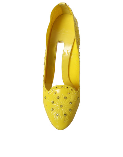 Dolce &amp; Gabbana Gele Kristallen Assepoester Hakken Pumps Schoenen