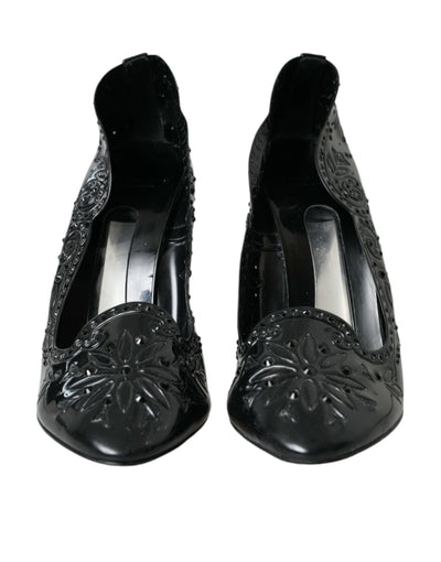 Dolce &amp; Gabbana Zwarte Kristallen Assepoester Hakken Pumps Schoenen