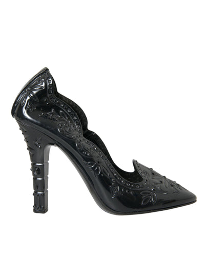 Dolce &amp; Gabbana Zwarte Kristallen Assepoester Hakken Pumps Schoenen