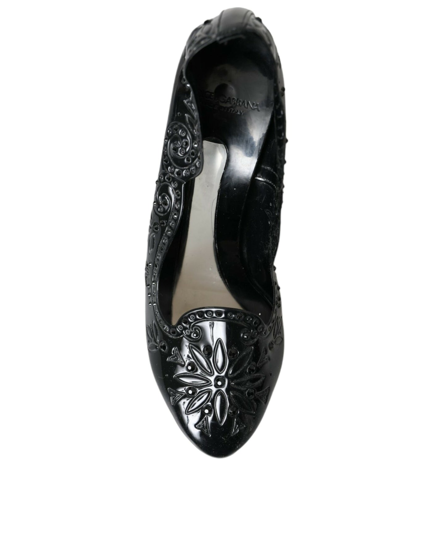 Dolce &amp; Gabbana Zwarte Kristallen Assepoester Hakken Pumps Schoenen