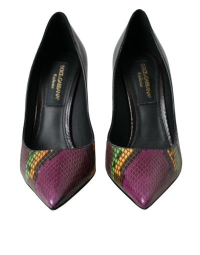 Dolce &amp; Gabbana Multicolor Exotische Leren Hakken Pumps Schoenen