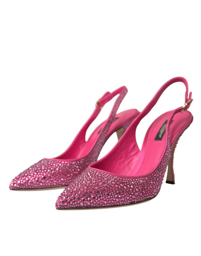Dolce &amp; Gabbana roze slingbacks kristallen pumps schoenen