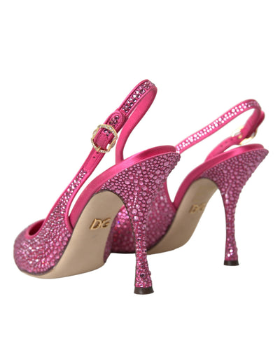 Dolce &amp; Gabbana roze slingbacks kristallen pumps schoenen