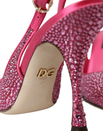 Dolce &amp; Gabbana roze slingbacks kristallen pumps schoenen