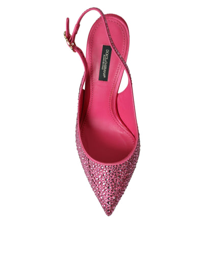 Dolce &amp; Gabbana roze slingbacks kristallen pumps schoenen