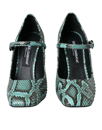 Dolce &amp; Gabbana Aqua Python leren Mary Jane pumps