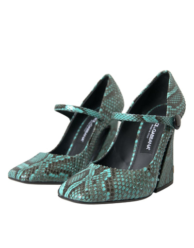 Dolce &amp; Gabbana Aqua Python leren Mary Jane pumps