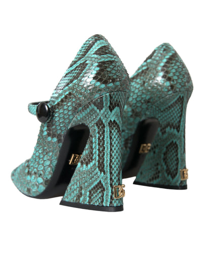 Dolce &amp; Gabbana Aqua Python leren Mary Jane pumps