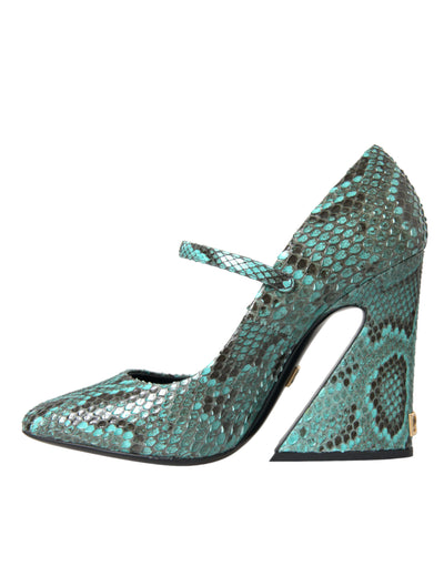 Dolce &amp; Gabbana Aqua Python leren Mary Jane pumps