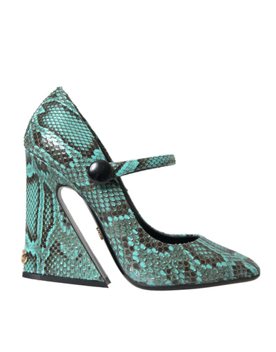 Dolce &amp; Gabbana Aqua Python leren Mary Jane pumps