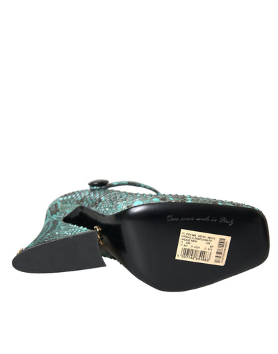Dolce &amp; Gabbana Aqua Python leren Mary Jane pumps