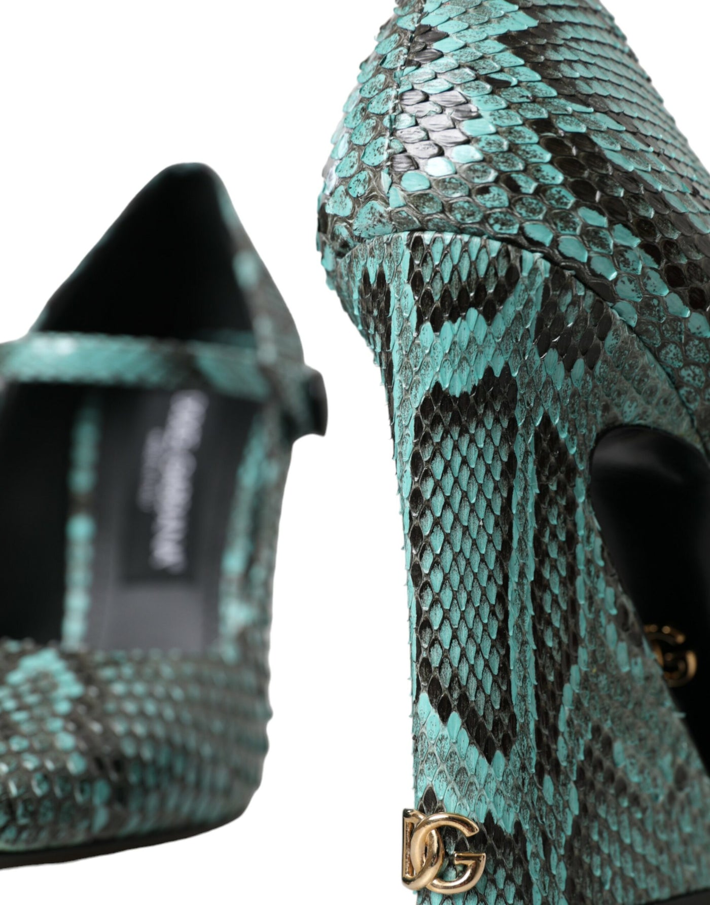 Dolce &amp; Gabbana Aqua Python leren Mary Jane pumps