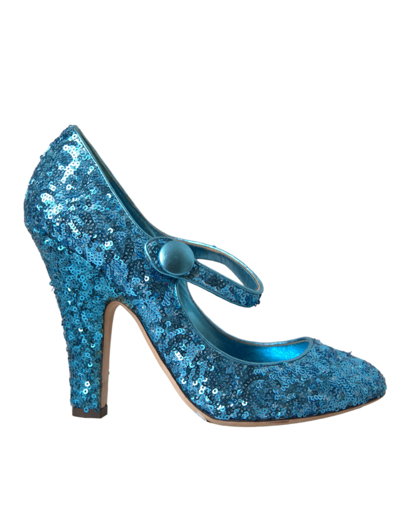 Dolce &amp; Gabbana Blauwe Pailletten Mary Jane Pumps Hoge Hakken Schoenen