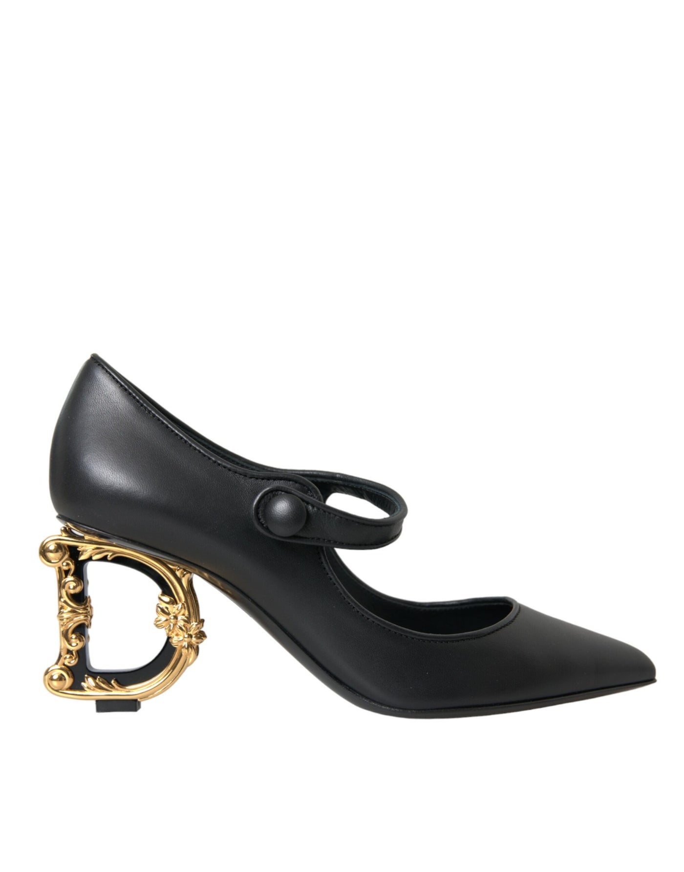 Dolce &amp; Gabbana zwarte leren logo hakken Mary Janes pumps schoenen