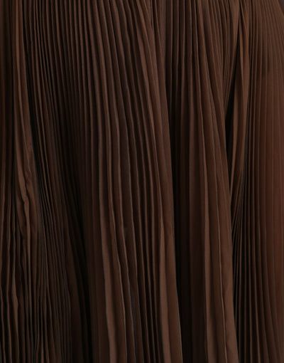 Jupe midi plissée taille haute en polyester marron Dolce &amp; Gabbana