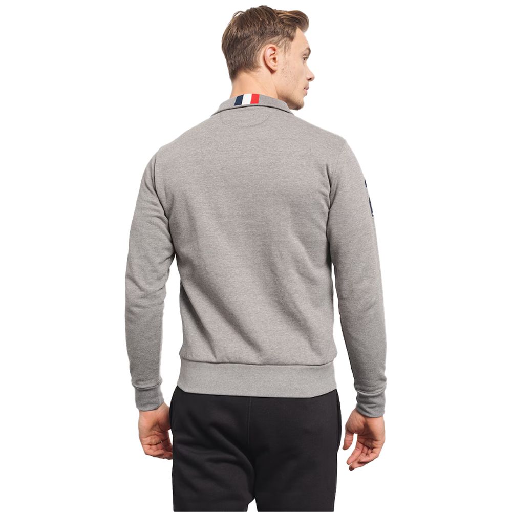 La Martina grijze katoenen herensweater