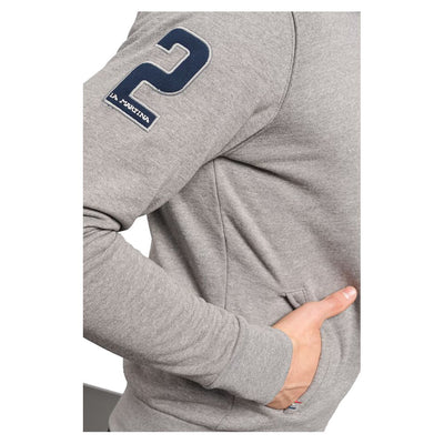 La Martina grijze katoenen herensweater