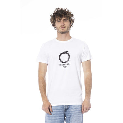 Trussardi Beachwear Wit Katoenen T-shirt