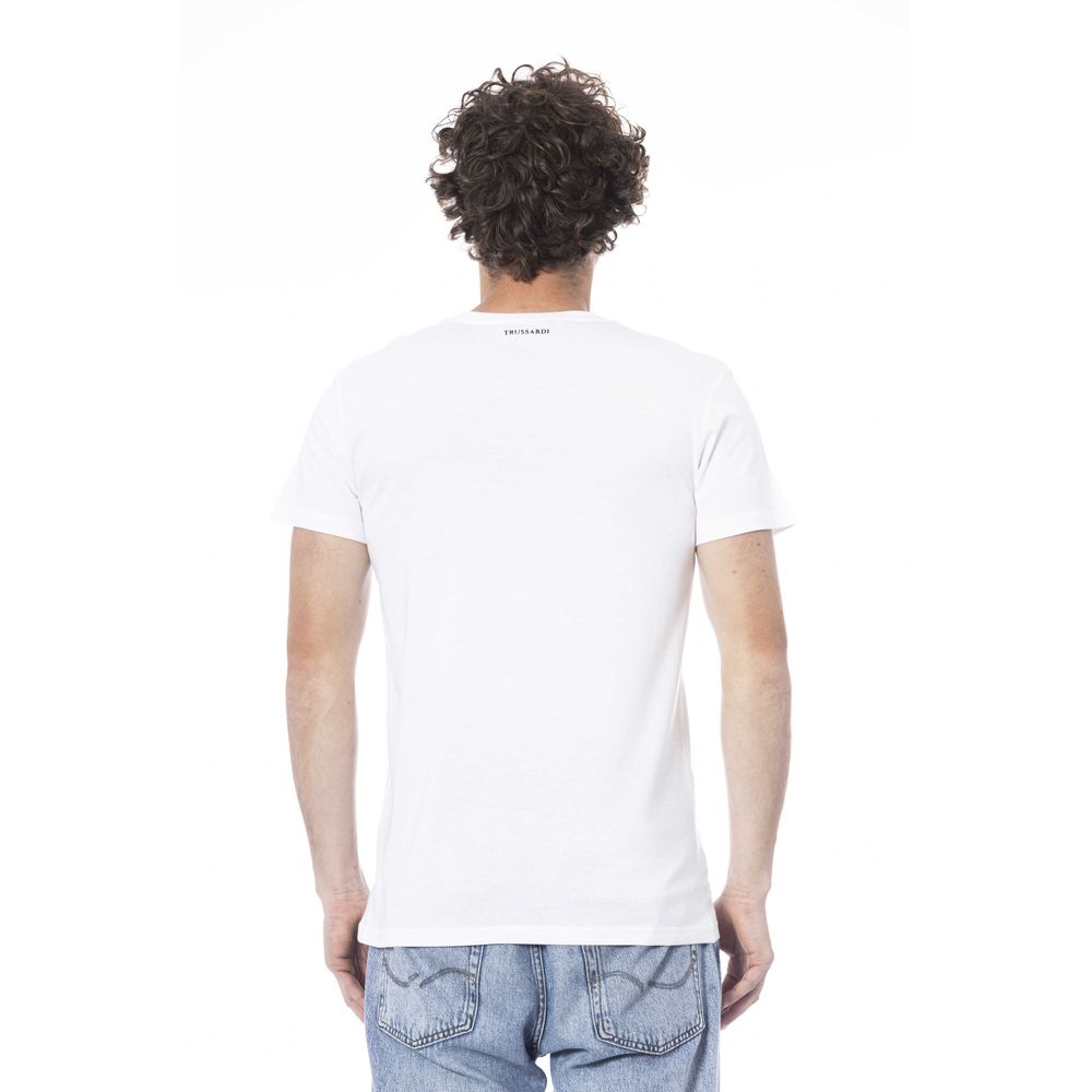 Trussardi Beachwear Wit Katoenen T-shirt