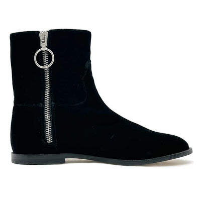Off-White Zwarte Kalfsleren Dames Enkellaarsjes